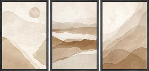 Vista 20 de SIGNWIN Framed Canvas Print Wall Art Set Duotone Pastel Grunge Polygons Abstract Geometric Illustrations Minimalism Modern Art Decorative Boho for
