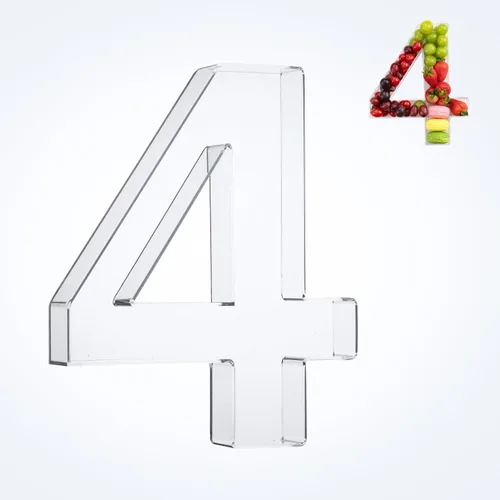 Vista 37 de Bandeja de 11" de Acrílico con Letras y Números – Bandeja Reutilizable y Rellenable para Aperitivos de Charcutería, Caja de Servir Postres