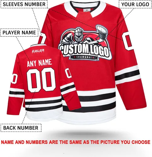 Vista 5 de Camiseta personalizada de la serie H900 National Ice Hockey League Team Practice Jersey para jóvenes a adultos mayores - Personalización