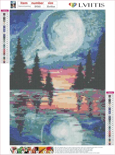 Vista 2 de LVIITIS Kit de pintura de diamantes para adultos principiantes, kit de puntos artísticos de diamantes 5D para adultos, pintura con gemas