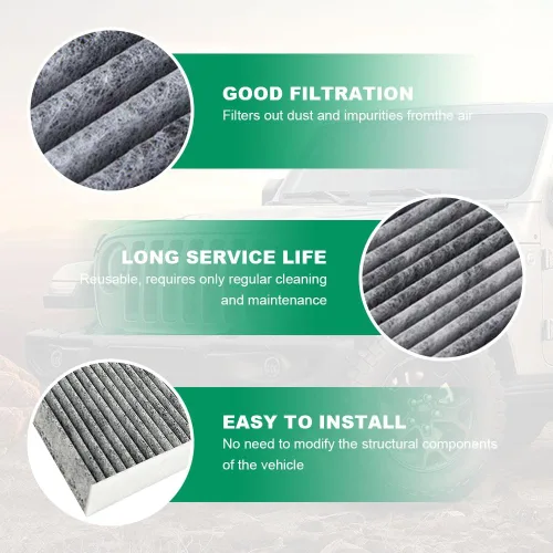 Vista 3 de Filtro de aire de cabina, Filtro de aire de cabina con carbón activado, Filtro de aire de alta calidad para auto con aire fresco de reemplazo