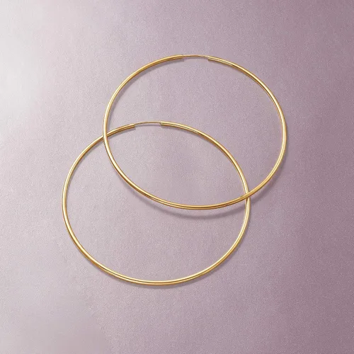 Vista 4 de Ross-Simons Aretes de aro sin fin de oro amarillo de 14 quilates de 0.059 in, Oro, no conocido