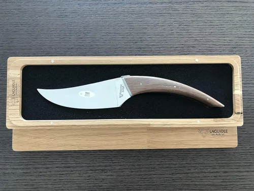 Vista 3 de Laguiole en Aubrac Cuchillo de queso hecho a mano 'Le Buron' KMF99NOI/LZB1 Mango de nogal