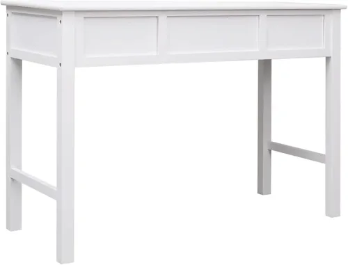 Vista 5 de Tidyard Escritorio con 2 cajones de almacenamiento y compartimento abierto, mesa de estudio de madera, mesa de consola de escritorio de computadora