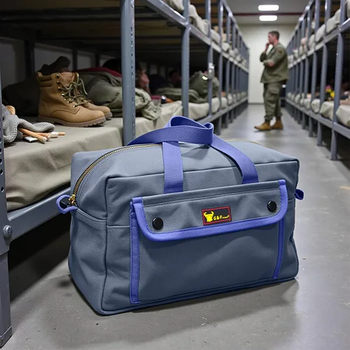 Vista 11 de Bolsa de lona encerada multiusos estilo militar, resistente al agua, correa ajustable, totalmente forrada, cierre de doble cremallera, uso pesado