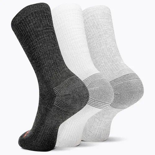 Vista 2 de Merrell Men's and Women's Recycled Everyday Half Cushion Socks-3 Pair Pack-Repreve Hiking Arch Support and Breathable Mesh