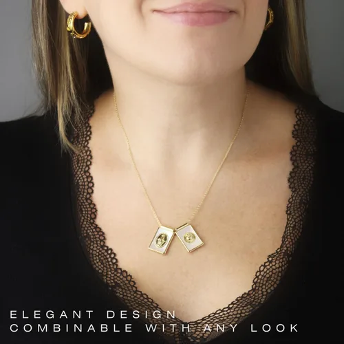 Vista 2 de Scapulars Catholic Necklace - Miraculous Medal Necklace for Women - Miraculous Medals Catholic - Virgin Mary - Escapularios Catolicos - Sacred Heart