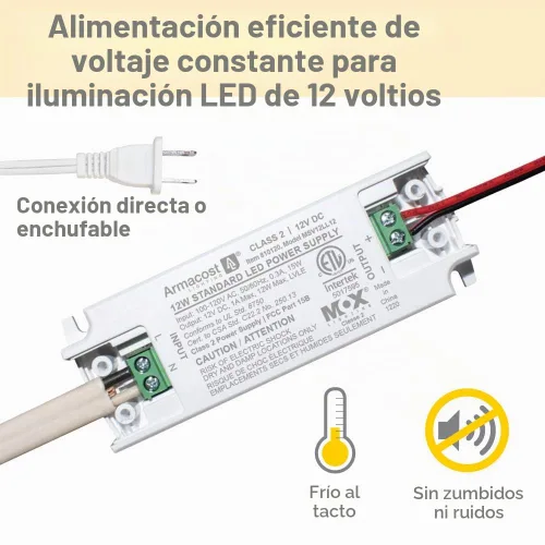Vista 5 de Armacost Lighting 810120 Fuente de alimentación LED de 12 voltios, color blanco