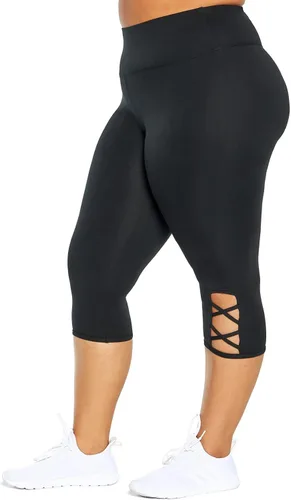 Vista 3 de Balance Collection Womens Legging capri con tiras de tiro alto Glory de talla grande