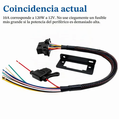 Vista 2 de Cable hembra de la coleta del puerto 16pin OBD2 OBDII con el fusible 10A
