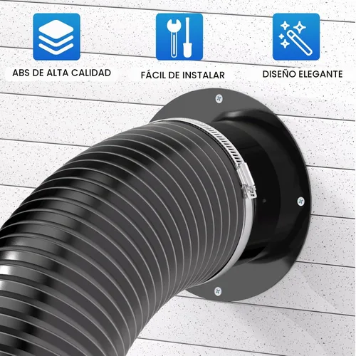 Vista 2 de Hon&Guan - Brida de conector de conducto de 3 pulgadas, collar de conducto de 3 pulgadas para conector de ventilación de secadora para sistema