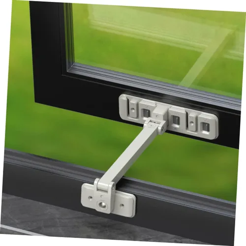 Vista 3 de Cerradura de ventana deslizante ajustable fácil de instalar, cerradura de seguridad para niños que evita caídas, no requiere taladros, cerraduras
