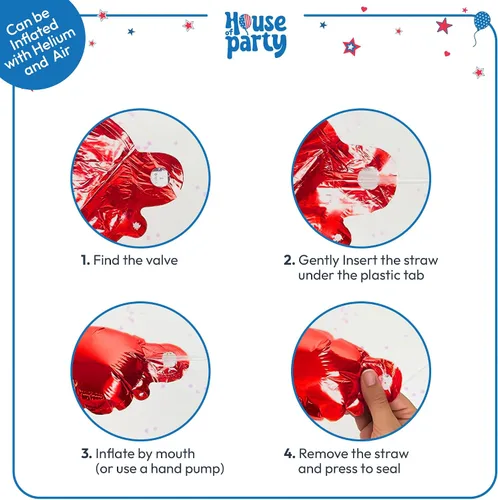 Vista 5 de HOUSE OF PARTY Globos del 4 de julio, accesorios temáticos de Estados Unidos Globos patrióticos de la bandera estadounidense – 19 x 26 pulgadas