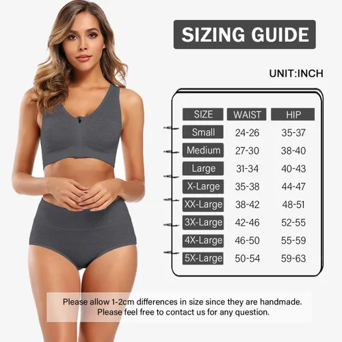 Vista 5 de Molasus - Ropa interior de algodón para mujer, cintura alta, cobertura total, tallas regulares y grandes