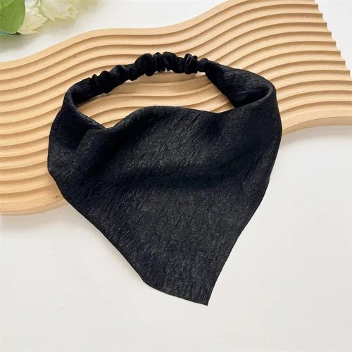 Vista 8 de Pañuelo elástico para el cabello, bandanas para el cabello, bufanda de lunares para mujeres y niñas (flor de satén retro)