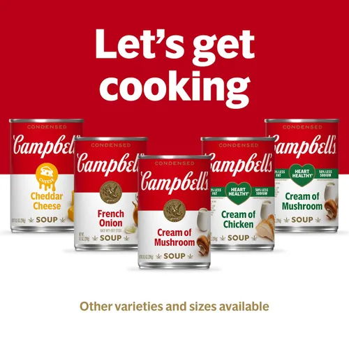 Vista 7 de Sopa Campbell's Condensada Crema de Champiñones con Ajo Asado, Lata de 10.5 oz (Paquete de 12)