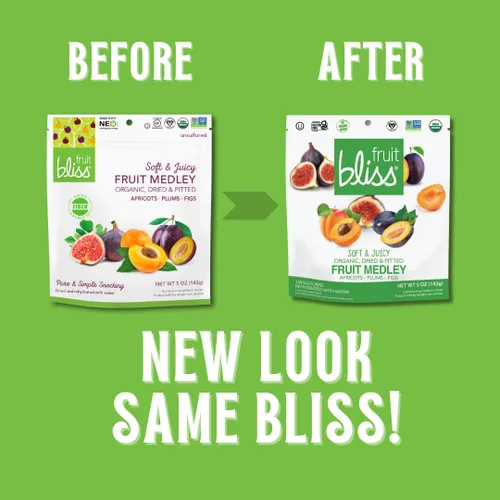 Vista 5 de Fruit Bliss Mezcla de frutas secas – Mezcla de frutas de albaricoques orgánicos, secos y sin hueso, ciruelas e higos – Snacks de frutas orgánicas