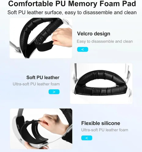 Vista 6 de TRANSNOVO Retractable VR Head Strap with 6000mAh Battery for Oculus Quest 2,One-Button Adjustable Elite Strap Replacement for Meta Quest, Enhanced