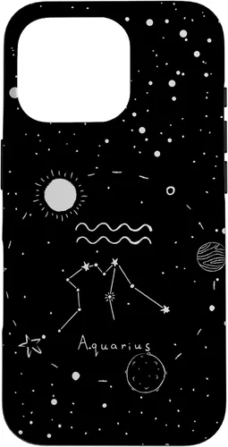 Vista 20 de Aquarius Astrology Celestial Zodiac Sign Aesthetic Case for iPhone 17