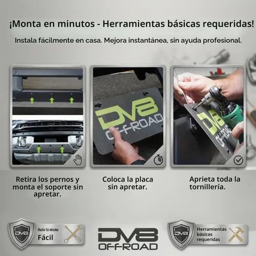 Vista 2 de Soporte de placa frontal DV8 para Ford Bronco 2021-2026 sin montaje
