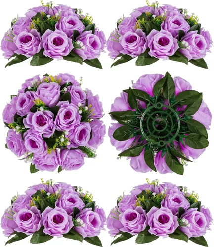 Vista 22 de BLOSMON Bolas de Flores para Bodas, Centros de Mesa de Rosas, 2 Piezas, Flores Artificiales Negras, Bolas Florales Colgantes, Decoración de Arreglos