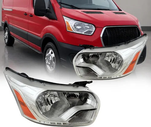 Vista 10 de ALLIGATOR AUTO LIGHTS Conjunto de faros delanteros compatible con Ford Transit 2014-2024 150 250 350, faros halógenos conformes a DOT/SAE