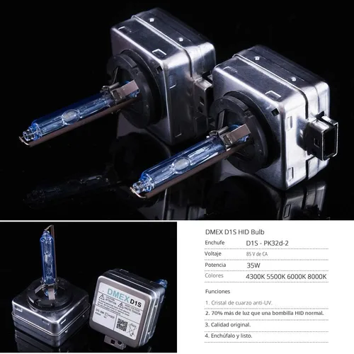 Vista 6 de DMEX D1S - Bombillas HDI de xenón para faros delanteros, color blanco cálido, 4300 K, 35 W, repuesto de 66144, 66140, 85140, 85415, paquete de 2