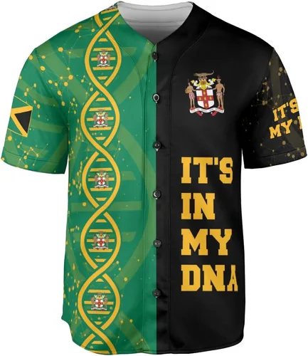 Vista 2 de Camiseta de béisbol de Jamaica con nombre personalizado, camiseta jamaicana personalizada, uniforme de orgullo de Jamaica, unisex, S-5XL
