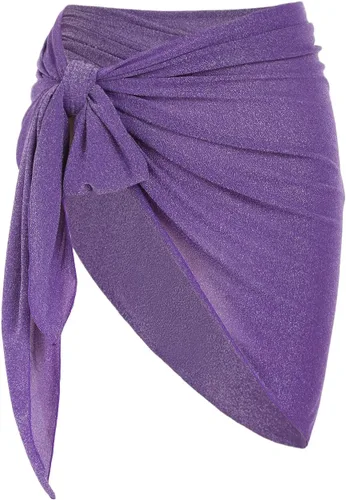 Vista 26 de ZAFUL - Pareo de mujer, pareo de playa, pareo transparente para bikini, pareo de gasa para traje de baño 0- Café