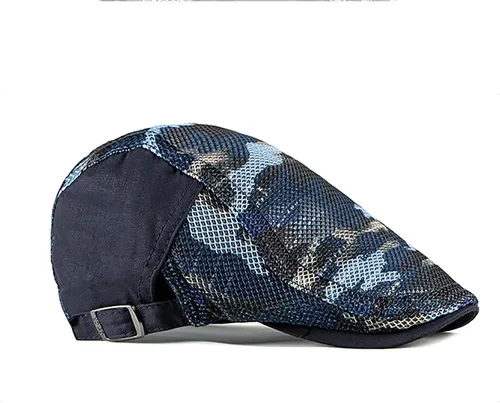 Vista 3 de Newsboy - Gorra de algodón para hombre, diseño de camuflaje, ajustable, ajustable, plano, suave, para caza y golf