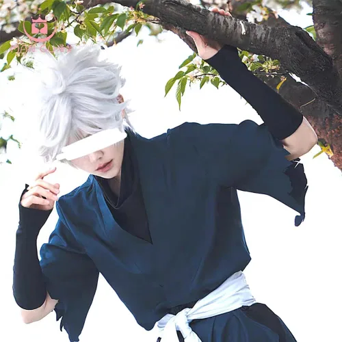 Vista 5 de Jigoku Raku Sagiri Yamada Cosplay Gabimaru Cosplay traje Yuzuriha uniforme kimono conjunto completo