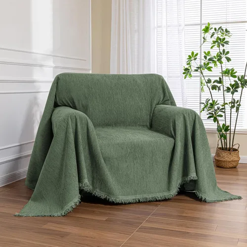 Vista 28 de MEETSKY Funda Negra de Silla de Tamaño Grande, Funda de Chenilla para Sillón/Sofá de 1 Cojín para Perro, Fundas de Sofá Protector de Muebles