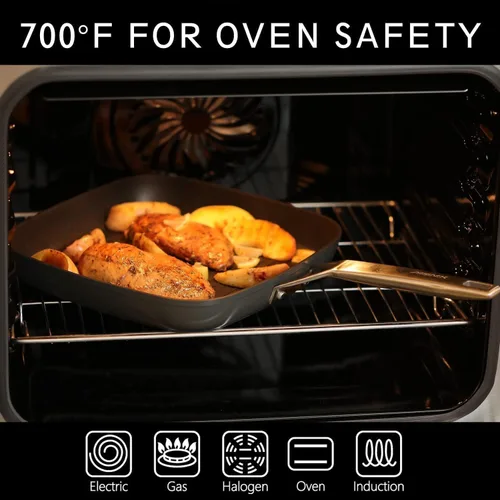Vista 7 de MsMk - Sartén cuadrada con tapa de 9.5 pulgadas, sartén de parrilla antiadherente de titanio y cerámica, mango Stay-Cool, compatible con todas
