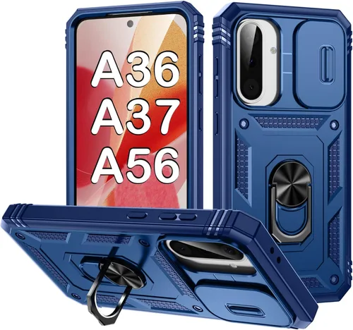 Vista 27 de PASNEW Funda militar para iPhone 13 Pro Max, cubierta de cámara deslizante y soporte de anillo de metal de 360°, carcasa rígida multicapa resistente