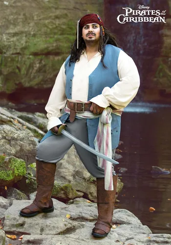 Vista 2 de Disfraz de Capitán Jack Sparrow para adultos, talla grande