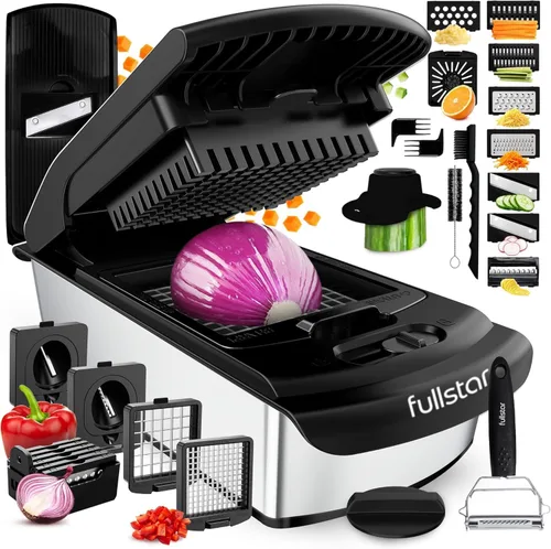 Vista 14 de Fullstar The Original Pro Chopper - Picador de verduras y espiralizador, picador de alimentos con recipiente, rebanador de frutas, accesorios