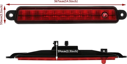 Vista 7 de Tercera luz de freno LED para Armada 04-15, KEWISAUTO luz de freno central roja de montaje alto para Nissan Armada 2005-2015/ Nissan Pathfinder