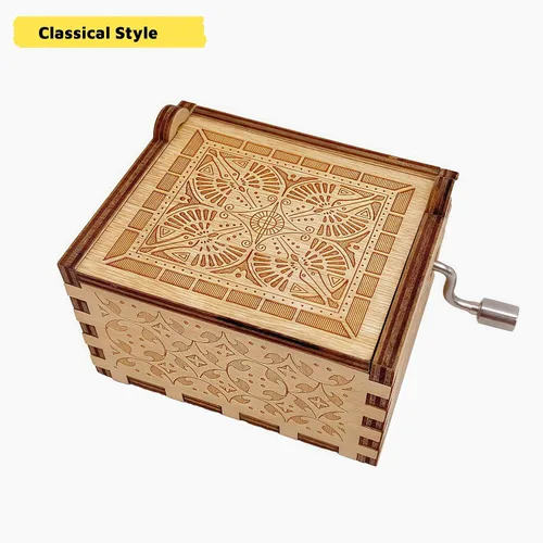 Vista 7 de Remember Me - Caja de música de madera para Navidad, cumpleaños, aniversario, 18 notas de madera, grabadas, cajas musicales para decoración