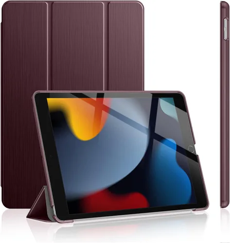 Vista 13 de Soke Funda para iPad de 9ª/8ª/7ª generación 2021/2020/2019, [soporte tríptico delgado + activación/suspensión automática], cubierta trasera