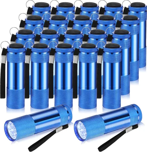 Vista 13 de VIHOSE 20 piezas de linternas mini a granel, linterna de mano brillante de aluminio con cordón, linternas LED pequeñas para lectura nocturna Lovely