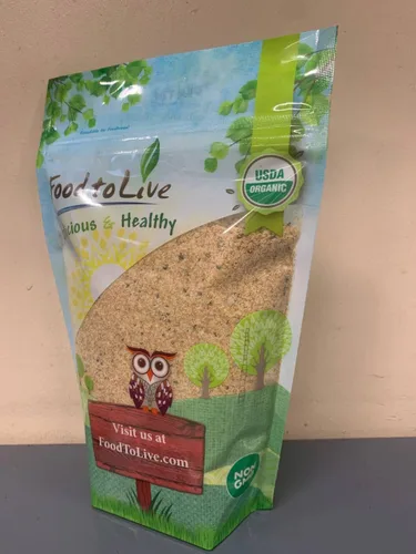 Vista 8 de Food to Live Mezcla orgánica de semillas de lino y cáñamo, mezcla de 1 libra de corazones de cáñamo crudos y semillas de lino doradas molidas