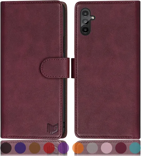 Vista 18 de SUANPOT Funda tipo cartera para Samsung Galaxy A13 5G con bloqueo RFID, tarjetero de crédito, funda protectora de piel sintética con tapa para Negro