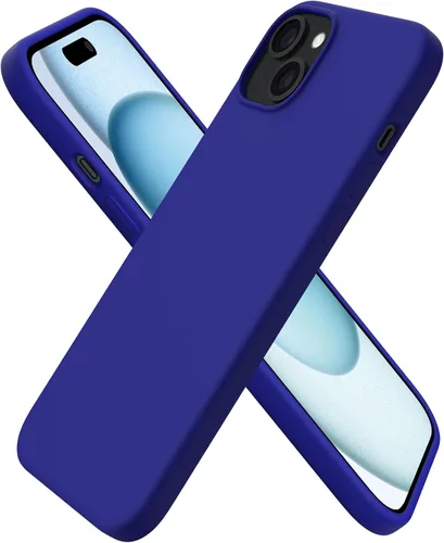 Vista 9 de ORNARTO Funda compatible con iPhone 15 Plus de 6.7 pulgadas, silicona líquida delgada de 3 capas cubierta completa de goma de gel suave, funda