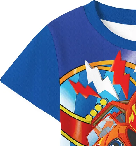 Vista 4 de DJYLBV Blaze Monster Machines - Camiseta de manga corta para niños con patrones de dibujos animados para niños de 4 a 12 años