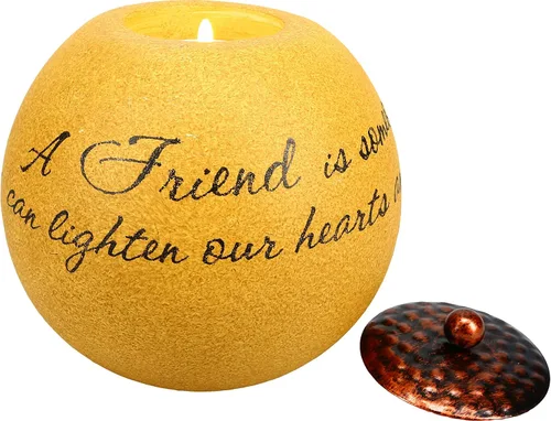 Vista 12 de Pavilion Gift Company 5676 Comfort Candles - Portavelas redondo de 5 pulgadas, familia