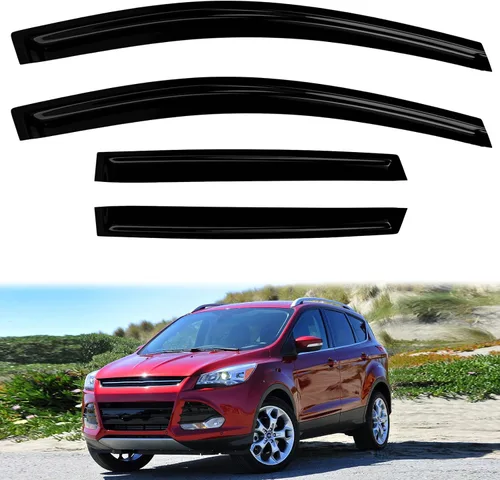 Vista 56 de 4 protectores de lluvia para Chevy Equinox 2010-2017, viseras de ventana, deflectores, parasoles, cinta de ventilación en canal hacia fuera