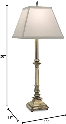 Vista 3 de Stiffel BL-6682-6683-BB Lámpara de buffet de una luz, acabado de latón bruñido con pantalla de Silksheen Oyster