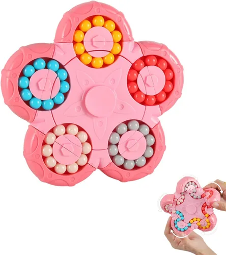 Vista 9 de YUDANSI Juguete de rompecabezas de frijol mágico, cubo giratorio 2 en 1, cubo mágico giratorio, regalo para niños y niñas de 3 años, 5-7, 8-12