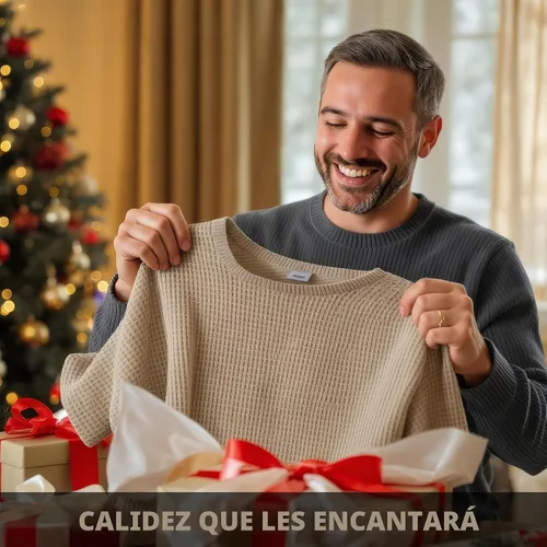 Vista 5 de JMR Camisa Térmica de Punto Gofre Pesado para Hombre - 100% Algodón Manga Larga - Usar como Capa Base o Independiente - Cálida y Transpirable Negro