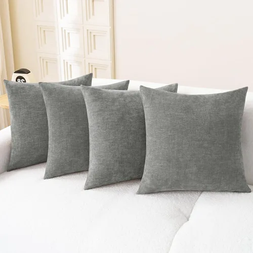 Vista 58 de CaliTime - Paquete de 2 fundas de almohada acogedoras para sofá, decoración del hogar, felpilla suave teñida sólida, 16 x 16 pulgadas, marrón Marrón